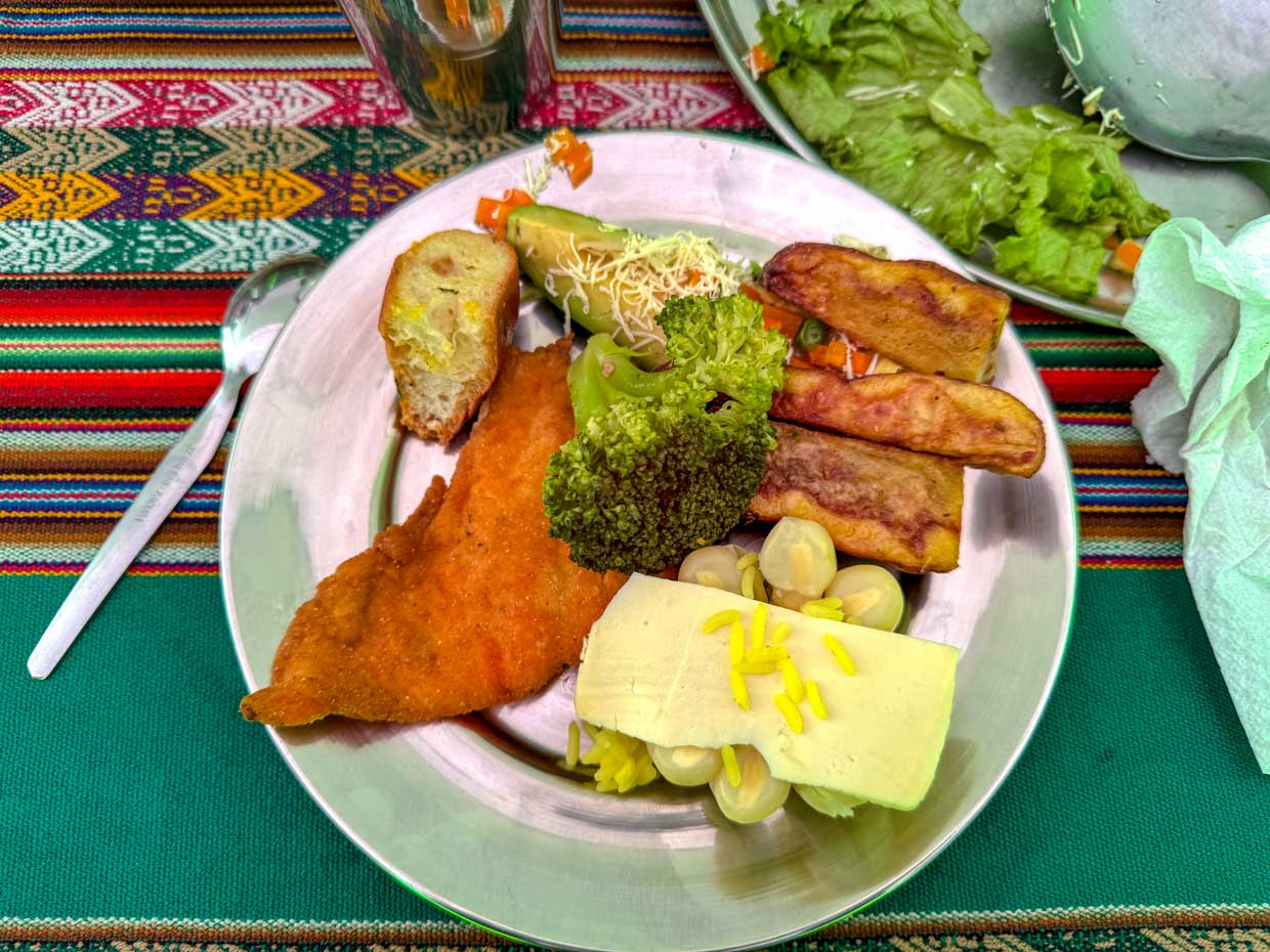 lunch day 1 Alpaca Expeditions Salkantay Trek Cusco Peru - laugh travel eat