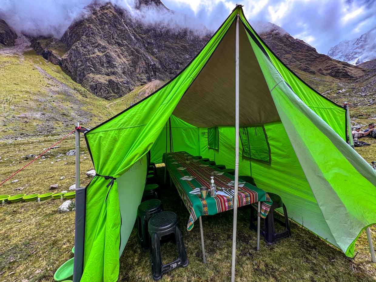 lunch day 1 Alpaca Expeditions Salkantay Trek Cusco Peru - laugh travel eat