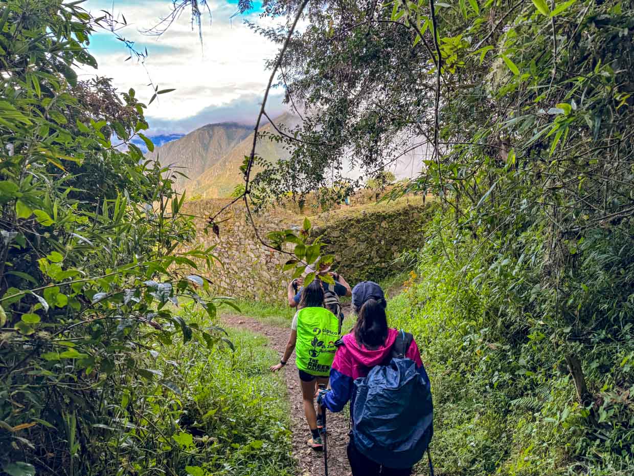 machu picchu viewpoint to Llactapata Inca Ruins inca trail day 3 Alpaca Expeditions Salkantay Trek Cusco Peru - laugh travel eat