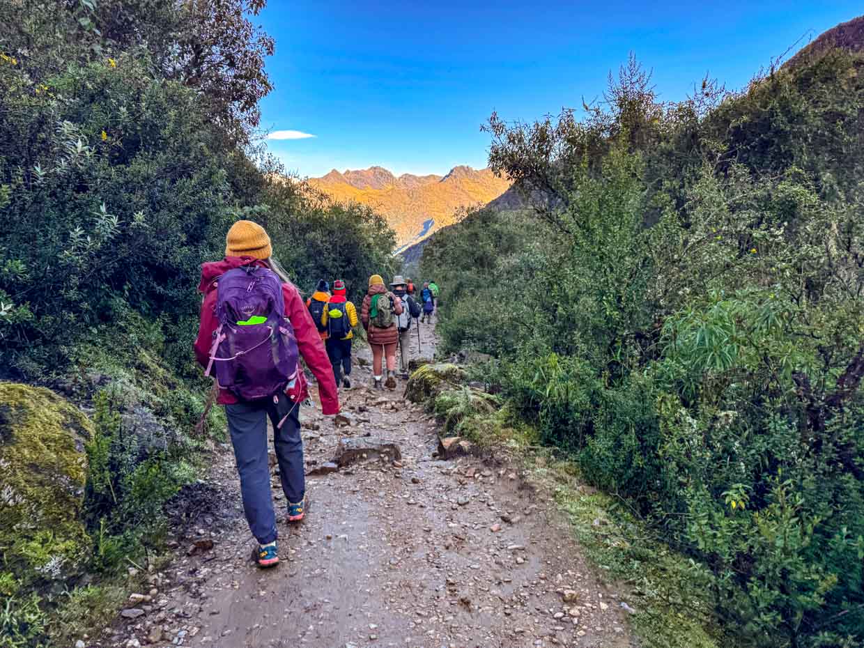 start of day day 2 Alpaca Expeditions Salkantay Trek Cusco Peru - laugh travel eat