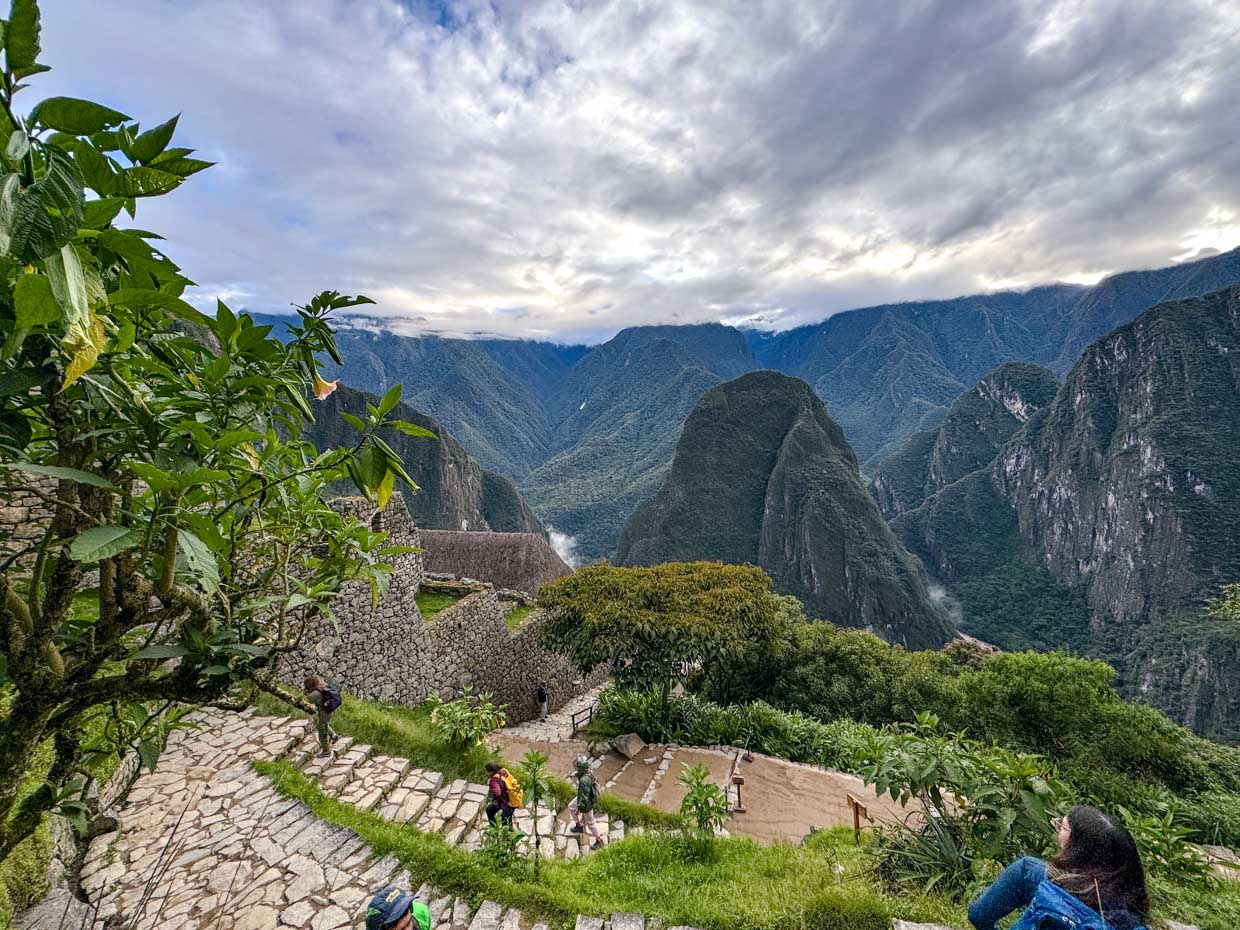 view of machu picchu day 5 Alpaca Expeditions Salkantay Trek Cusco Peru - laugh travel eat