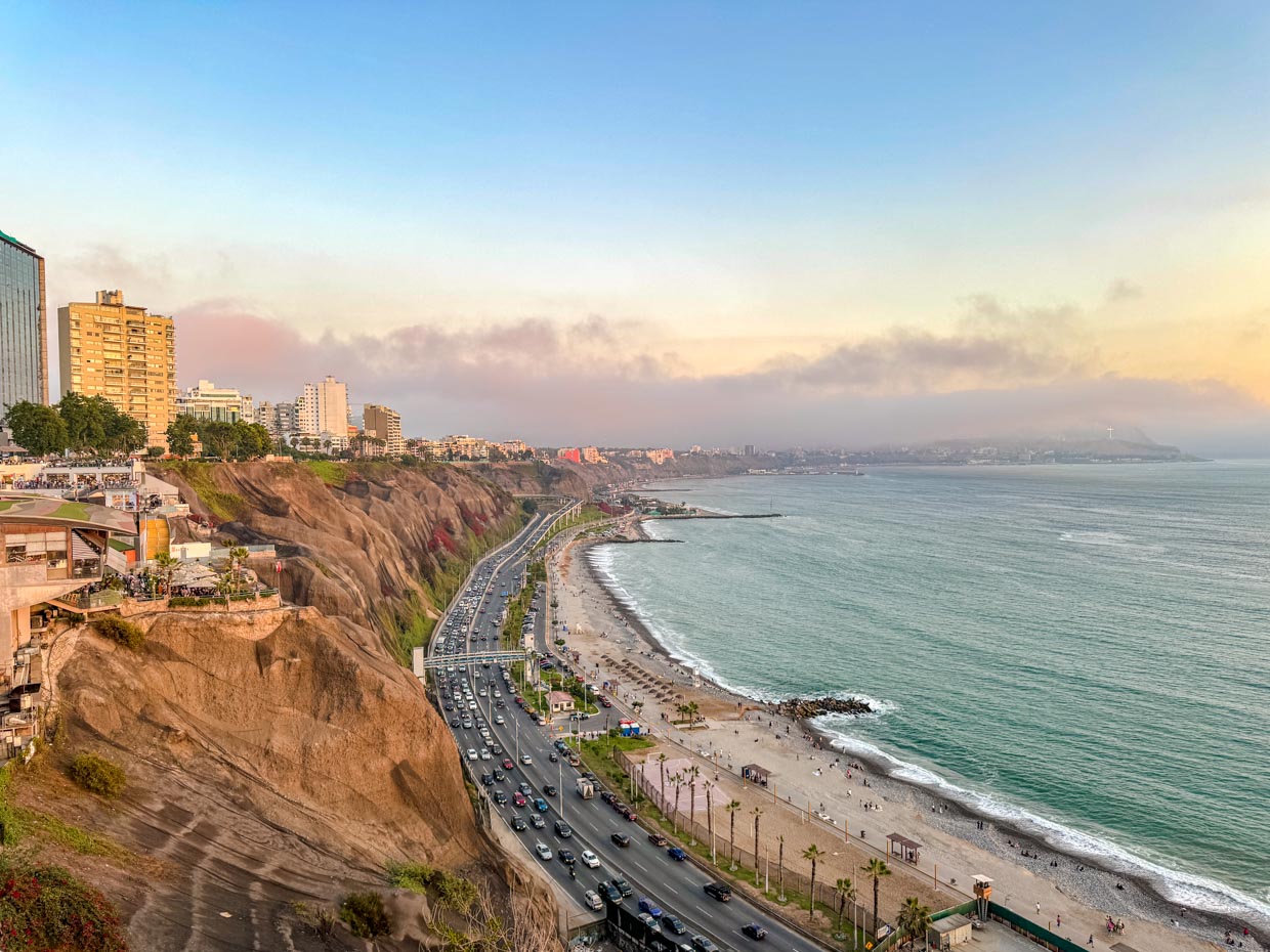 Sunset at Miraflores Lima Peru - laugh travel eat