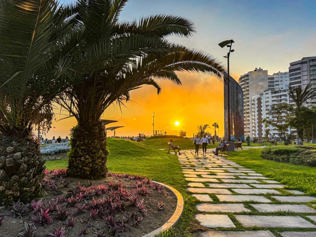 Sunset at Miraflores Lima Peru - laugh travel eat