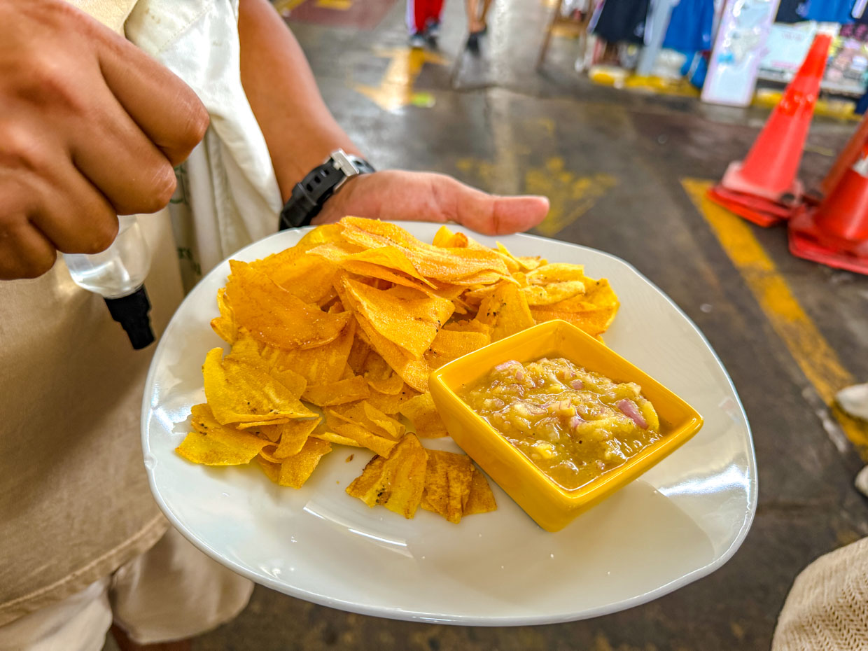 spicy dip Amazonian plantain Lima Tasty Tours Barranco Lima Peru - laugh travel eat