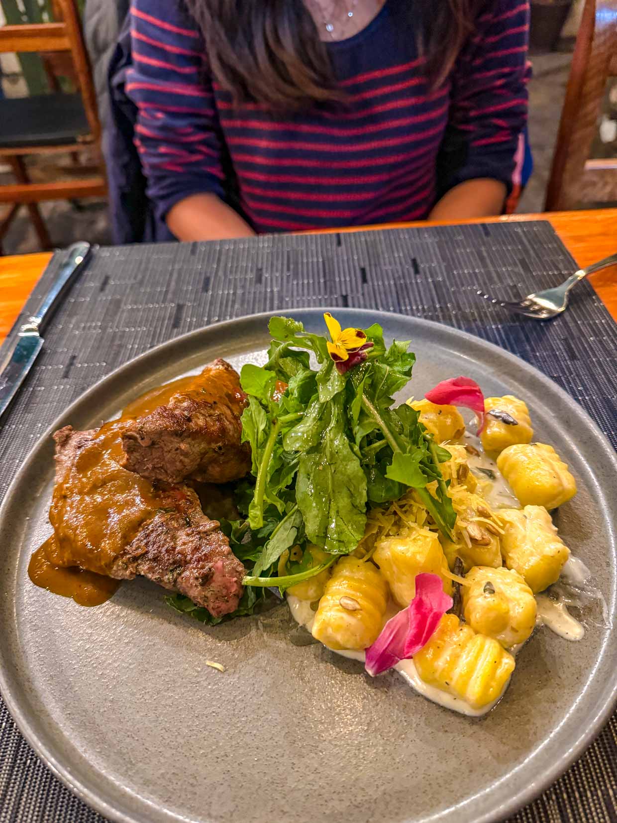 alpaca fillet Organika restaurant Cusco Peru - laugh travel eat