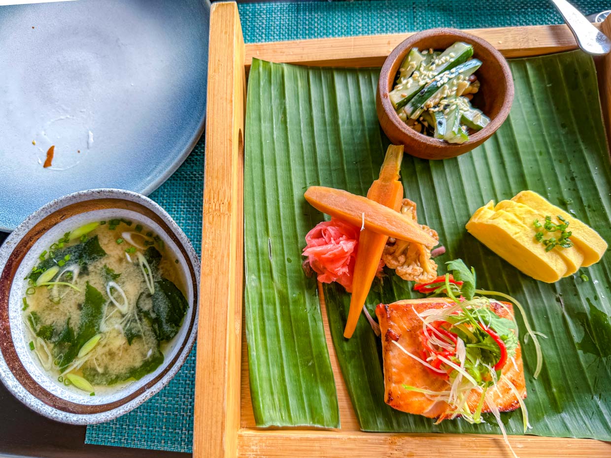 japanese set breakfast Segaran Restaurant Jumeirah Bali Indonesia - laugh travel eat