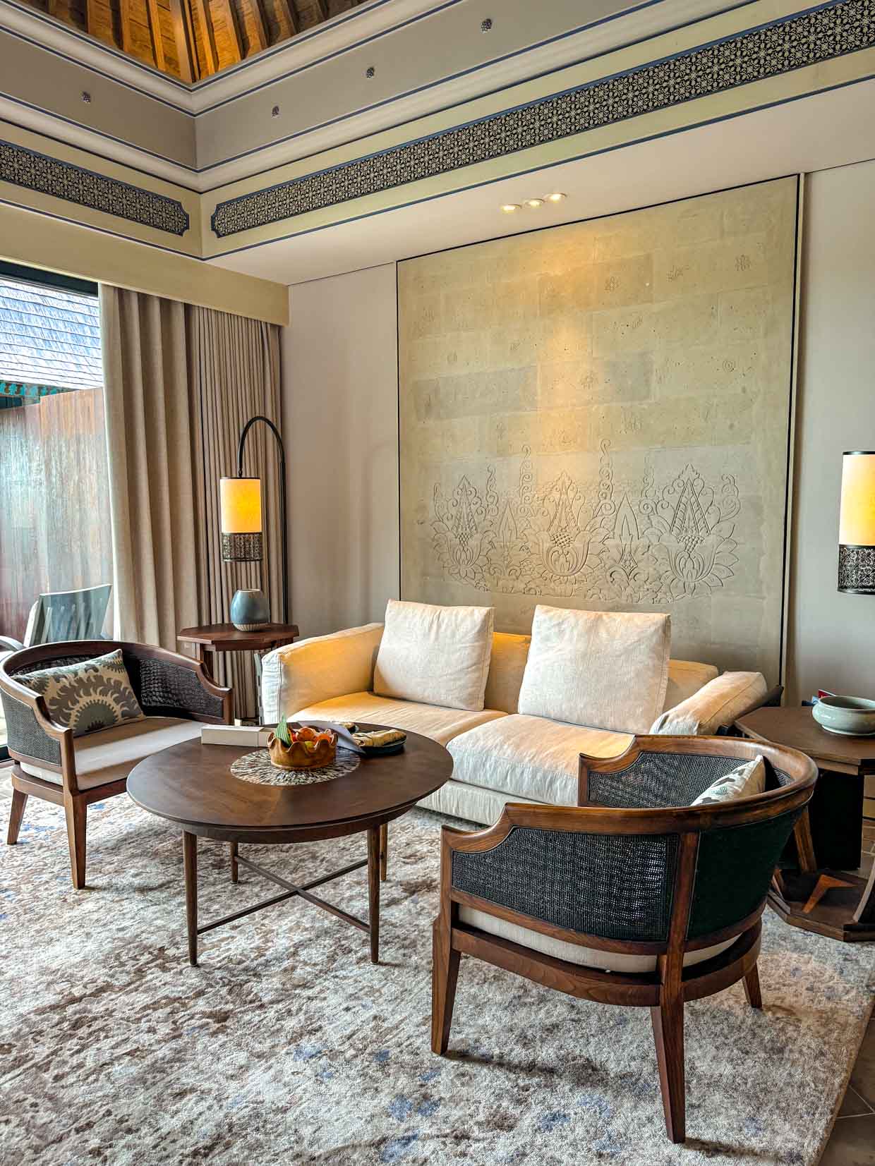 living room villa Jumeirah Bali Indonesia - laugh travel eat