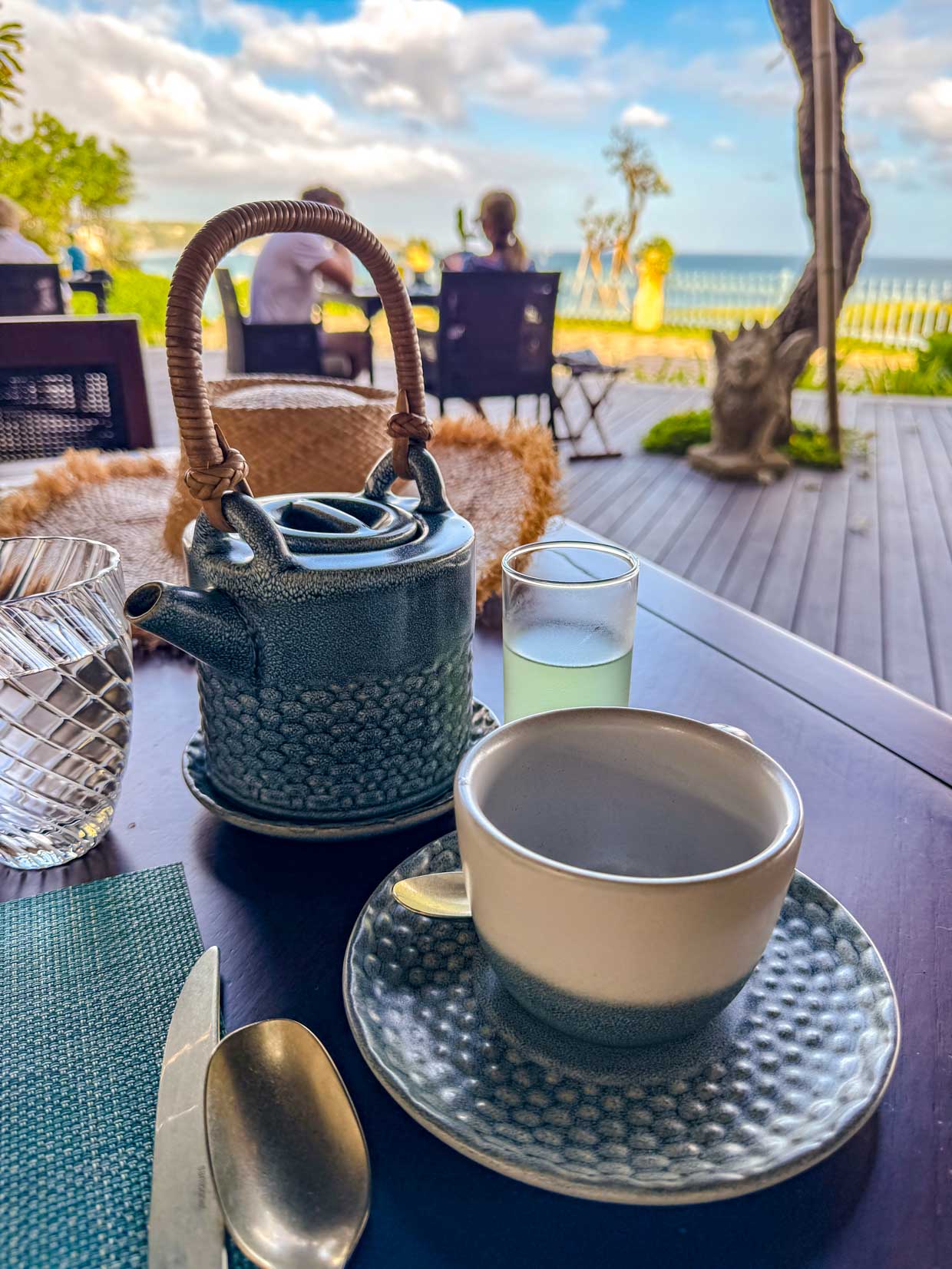 tea breakfast Segaran Restaurant Jumeirah Bali Indonesia - laugh travel eat