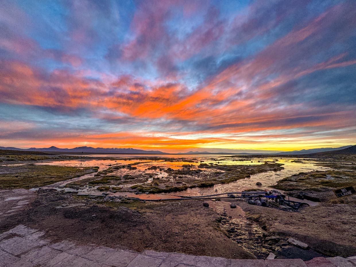 Laguna Chalviri Hotspring day 3 of Uyuni tour Bolivia - laugh travel eat