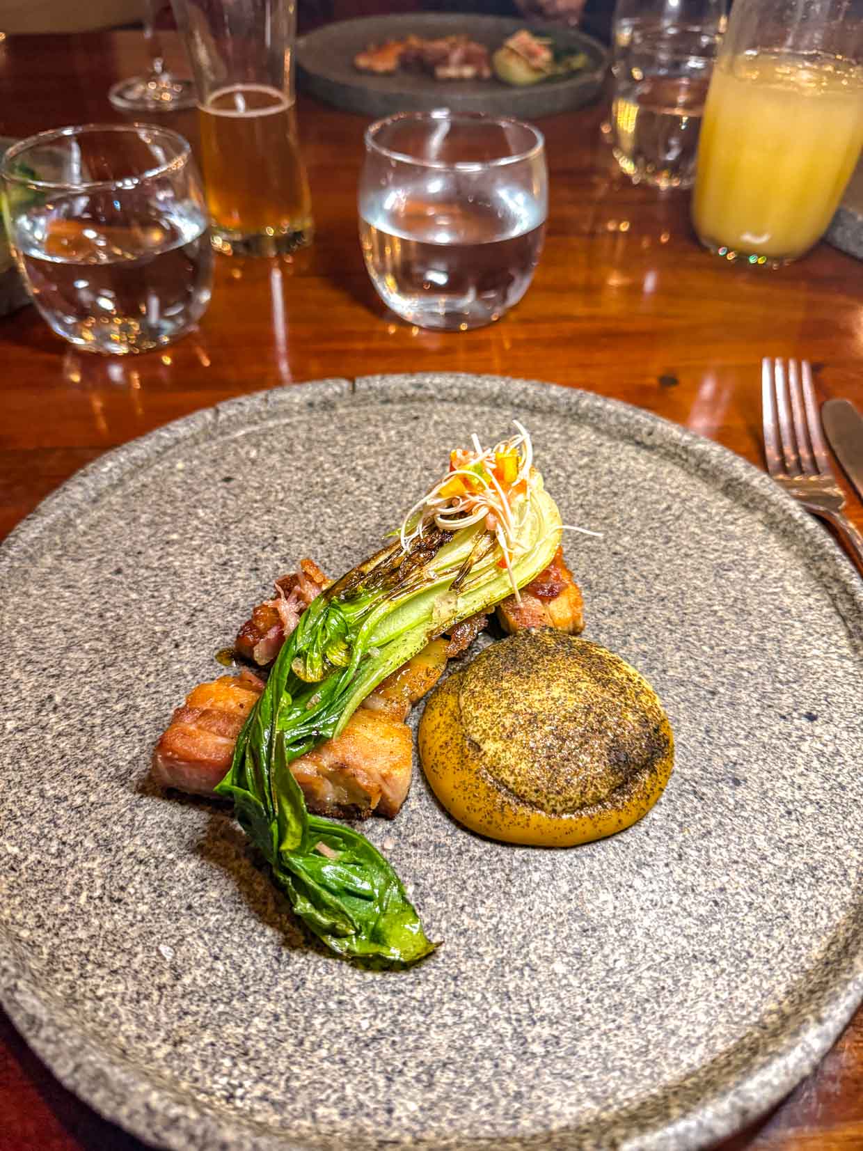 Pork & Fruits from the Valley la Gusta restaurant La Paz Bolivia - laugh travel eat