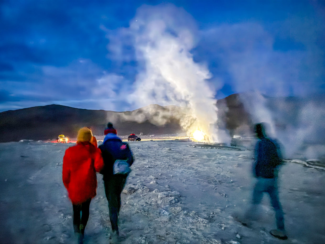 Sol de Mañana day 3 of Uyuni tour Bolivia - laugh travel eat