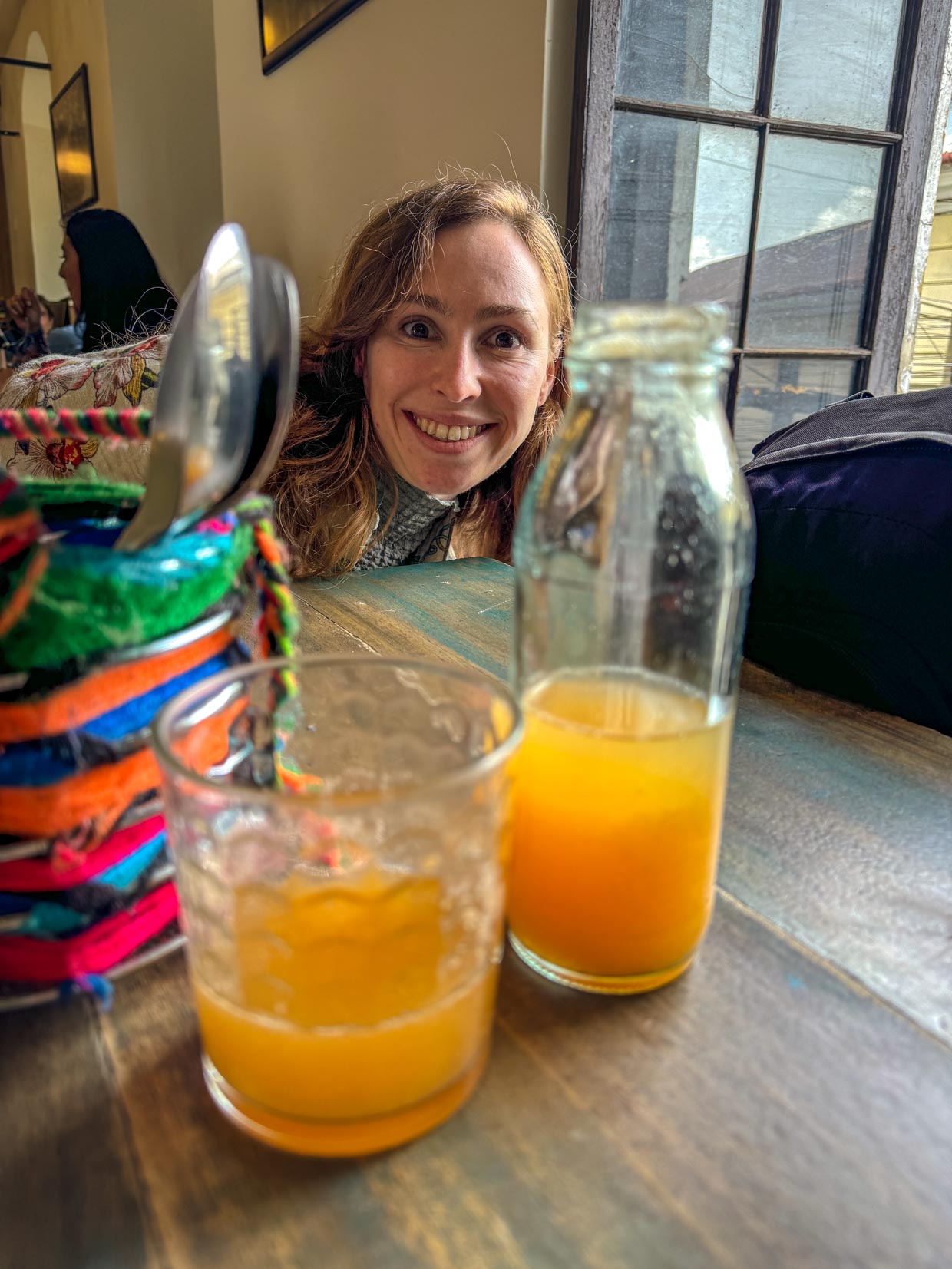 bread and juice Bolivian popular food La Paz Bolivia - laugh travel eat-2