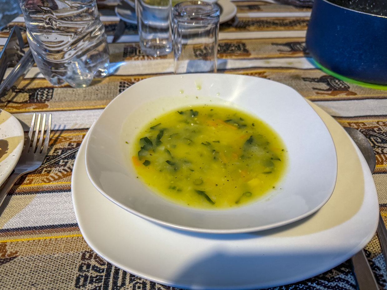 dinner hotel day 1 of Uyuni tour Bolivia - laugh travel eat