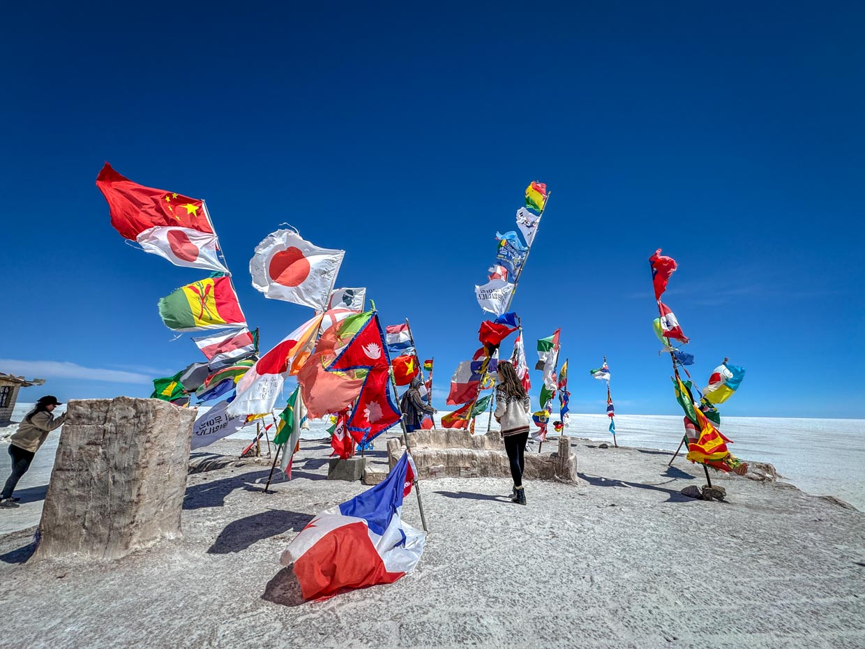 flags of the world dakar salt hotel Uyuni Bolivia - laugh travel eat