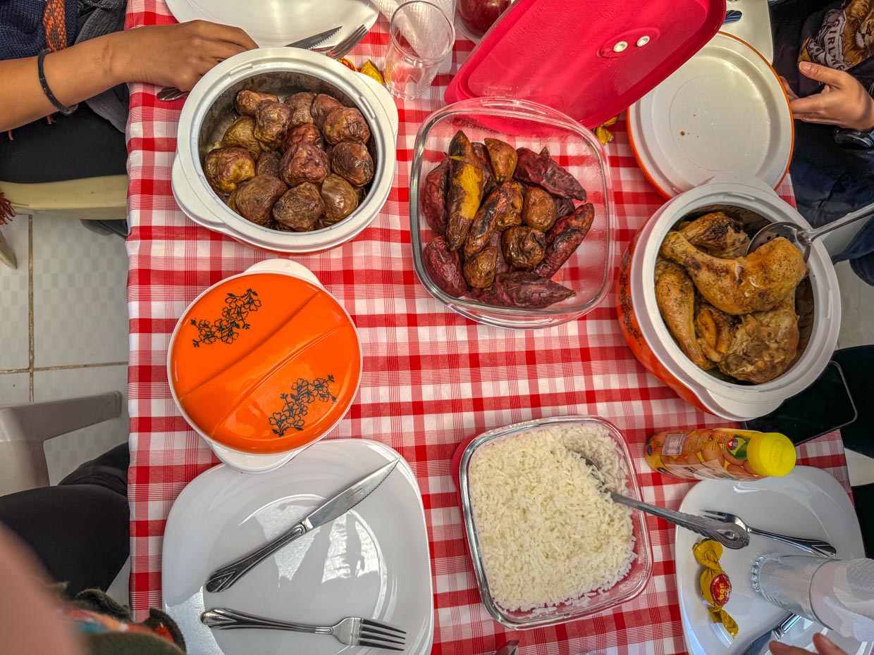 lunch Lake Hedionda day 2 of Uyuni tour Bolivia - laugh travel eat
