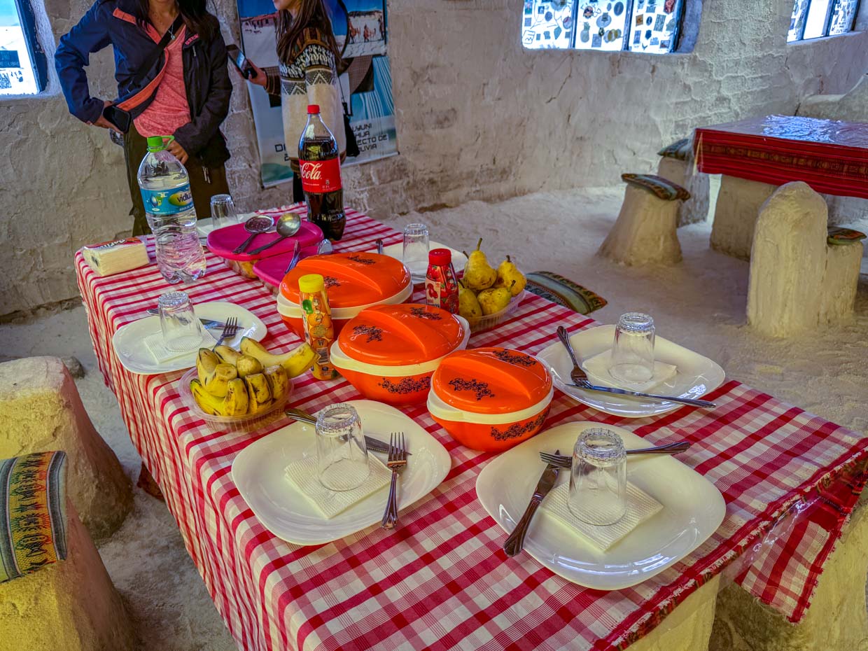 lunch dakar salt hotel day 1 of Uyuni tour Bolivia - laugh travel eat