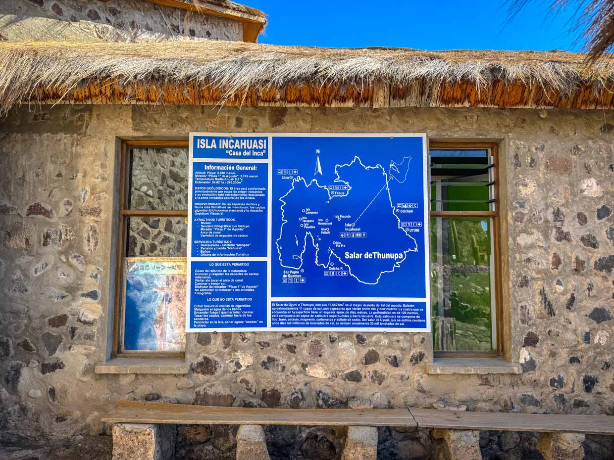 map Isola Incahuasi day 1 of Uyuni tour Bolivia - laugh travel eat