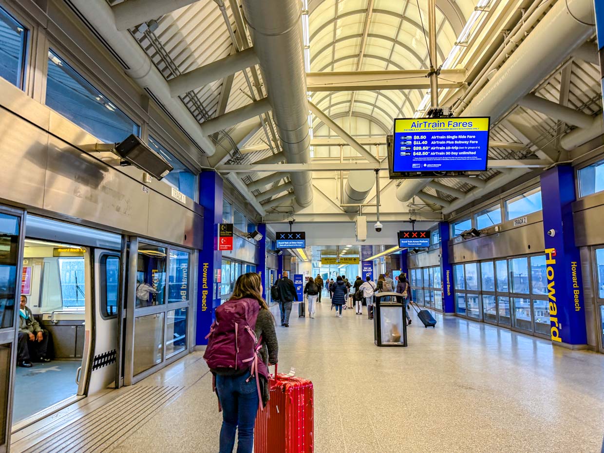 AirTrain from JFK Airport New York USA - laugh travel eat