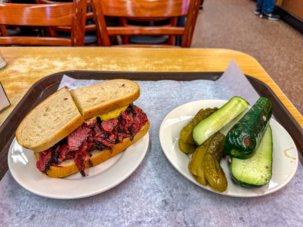 pastrami sandwich Katz’s Delicatessen New York USA - laugh travel eat