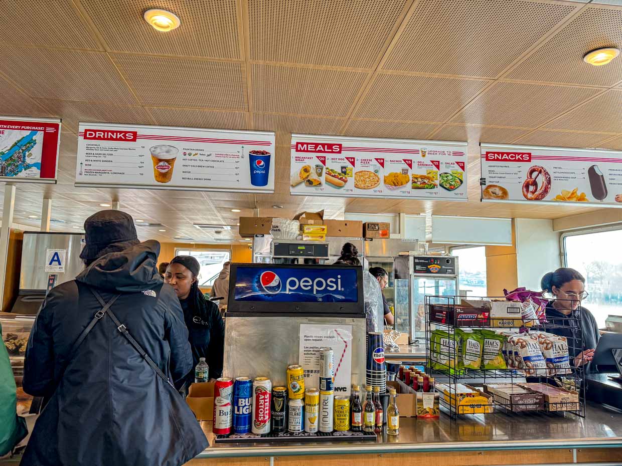 snack counter Circle Line Cruise New York USA - laugh travel eat