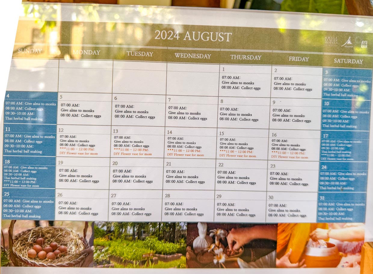 schedule aleenta resort hua hin thailand - laugh travel eat