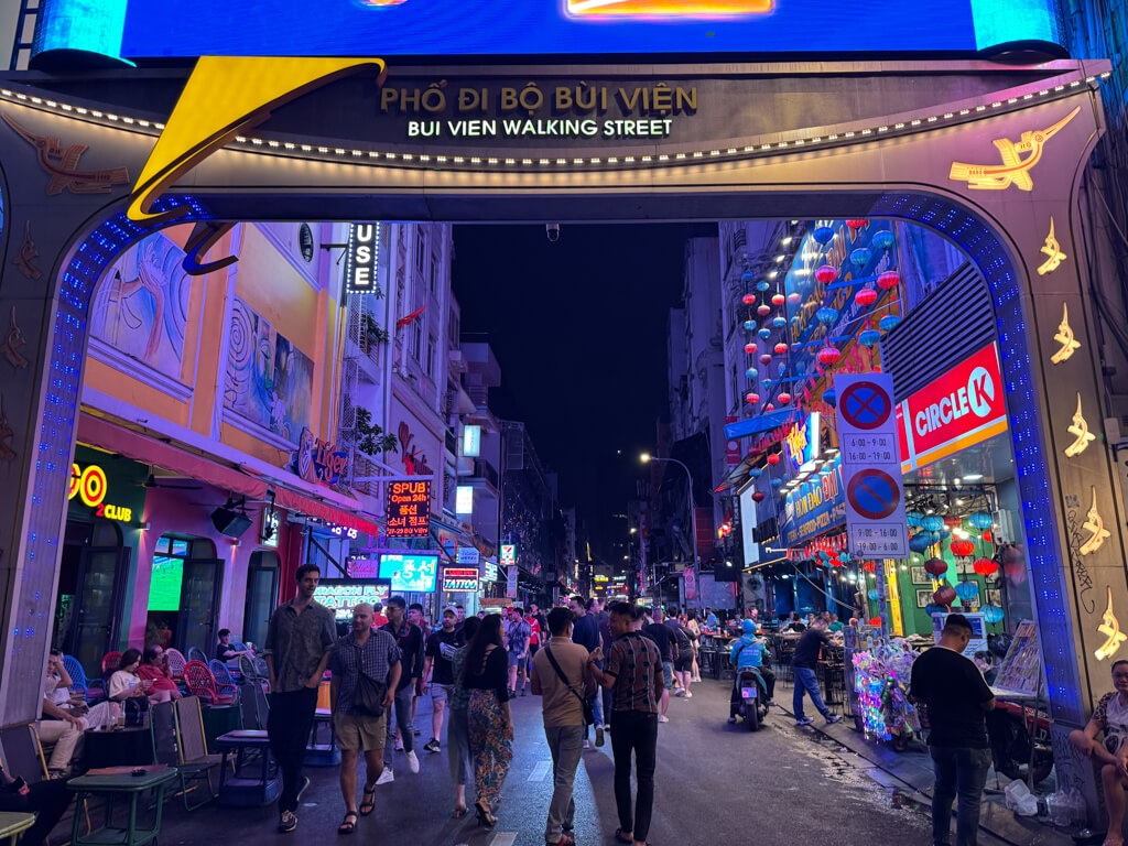 start of Bui Vien walking street Ho Chi Minh City Vietnam _ laugh travel eat