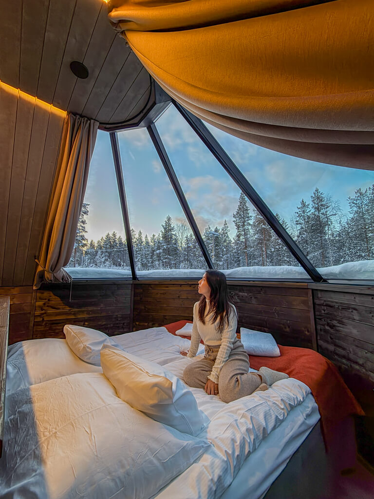 bed view aurora suite aurora village oy ivalo finland _ laugh travel eat