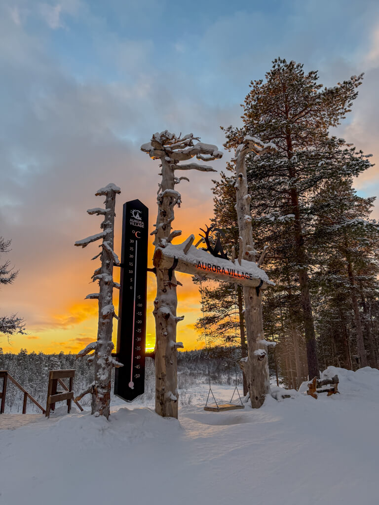 sunset view at photo spot aurora village oy ivalo finland _ laugh travel eat